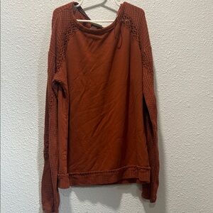 BOGO free 


Knox Rose Rust Knit Top with Lace Accents